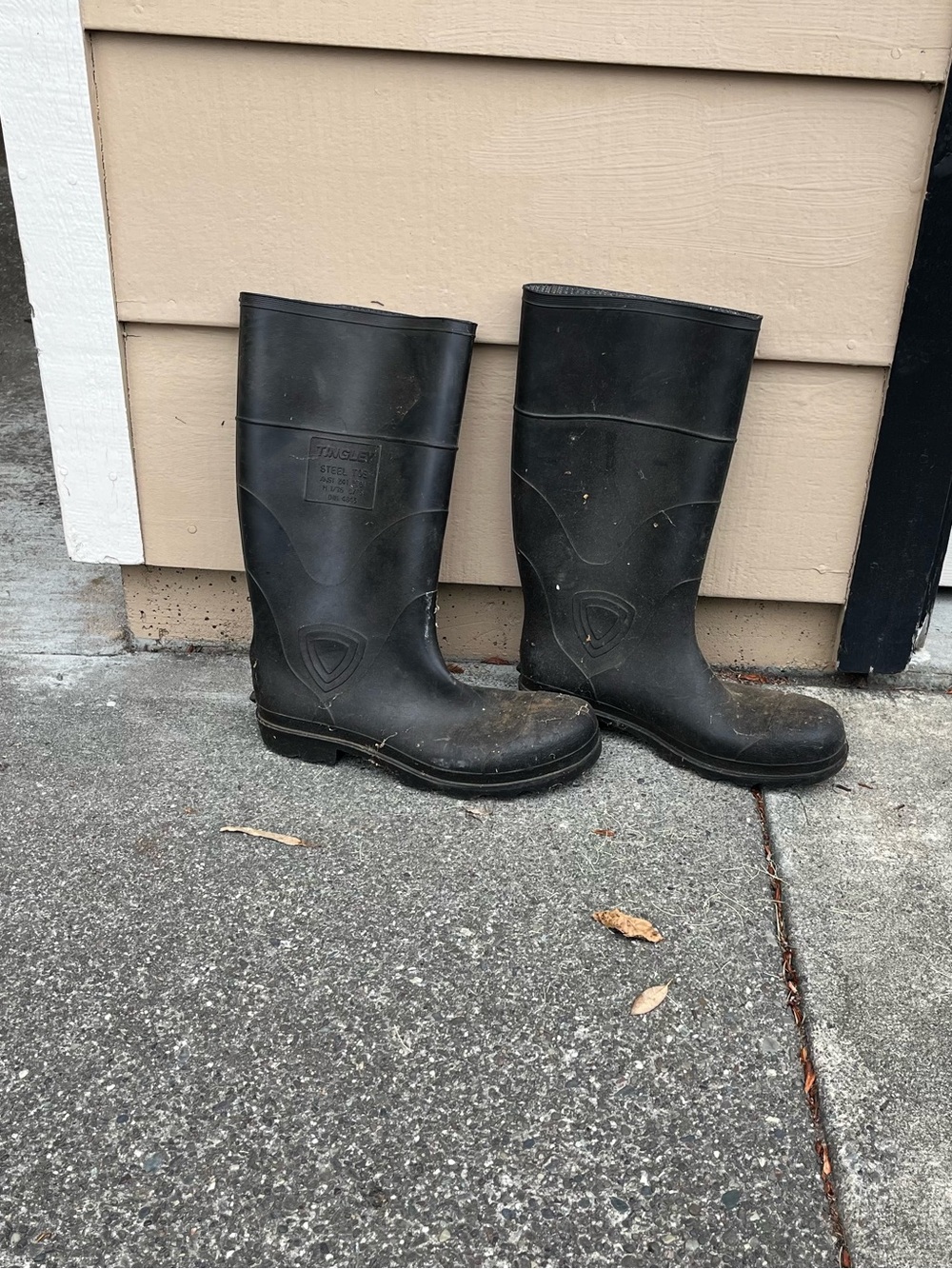 Black Waterproof Rubber Rain Boots